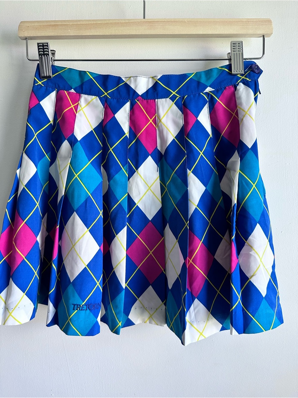 Tretorn Blue Argyle Skater Skirt with Pink & White Accents